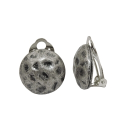 earring clip-on silver, round