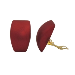 earring clip-on trapezium, light red