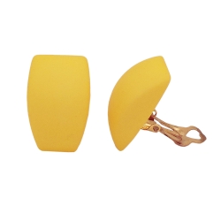 earring clip-on trapezium, yellow matt