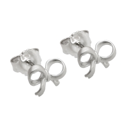 earring studs loop matted silver 925