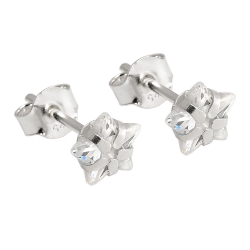earring studs, zirconia white, silver 92