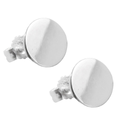 earrings 8mm plate polished silver 925