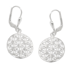 earrings, flower of life, silver 925