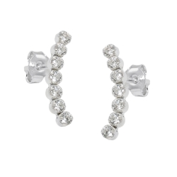 earrings studs, zirconia, silver 925