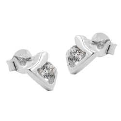earrings studs, zirconias, silver 925