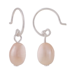 earrings, with pearl, silver 925