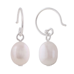 earrings, with pearl white, silver 925
