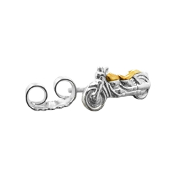 earstud, bike, two-tone, silver 925