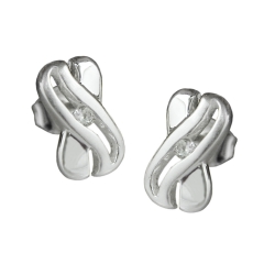 earstuds, cubic zirconia, silver 925
