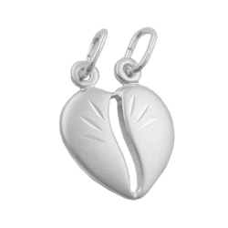 friendship pendant, separable heart, silver 925