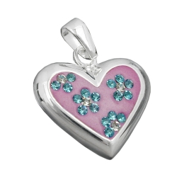Heart Pendant with Zirconia, Silver 925
