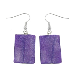 hook earrings pillow bead purple