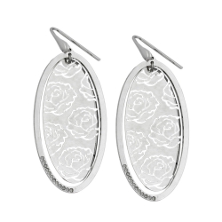 Hook Earrings, Roses, Silver 925