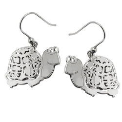 hook earrings, tortoise, silver 925