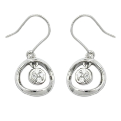 hook earrings with zirconia, silver 925