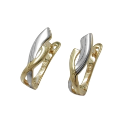 hoop earring 13x4mm hinged hoops creole bicolor 9k gold