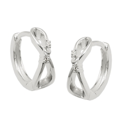hoop earring with zirconia silver 925