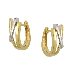hoop earrings bicolor 9K GOLD