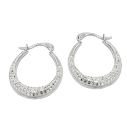hoop earrings, glass stones, silver 925