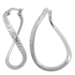 hoop earrings, oval & twisted, silver 925