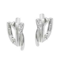 hoop earrings with zirconia, silver 925