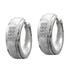 hoop earrings zirconias silver 925 