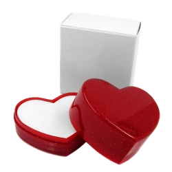 jewel box, red heart, plastic material
