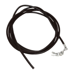 leather strap round cord cowhide 2mm black colored with 1x clasp silver colored ca. 1m