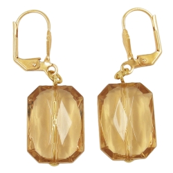 leverback earrings grinded rectangle topas