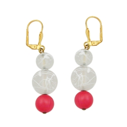leverback earrings silky red transparent