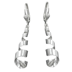 leverback earrings, spiral band, hanger, silver 925