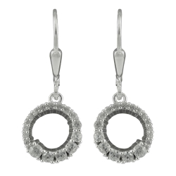 leverback earrings, zirconia, silver 925