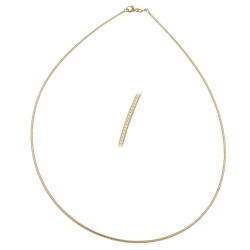 Necklace 1.2mm round tonda chain gold-plated 45cm