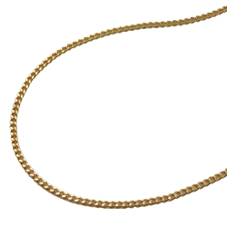 Necklace 1.3mm flat curb chain diamond cut gold plated AMD 40cm