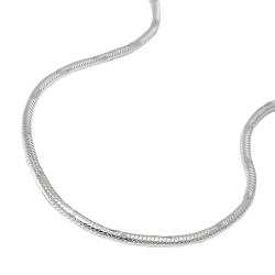 necklace 1.3mm round snake chain diamond silver 925 38cm