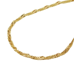 necklace 1.3mm singapore chain 14k gold 42cm