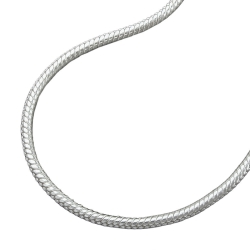 necklace 1,5mm round snake chain shiny silver 925 42cm