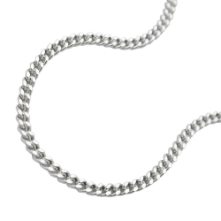 necklace 1.7mm flat curb chain 2x diamond cut silver 925 45cm
