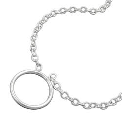 necklace 2.2mm anchor chain with ring  for charm pendant silver 925 38cm