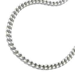 Necklace 2.7mm flat curb chain 2x diamond cut silver 925 50cm