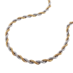necklace 2.8mm french rope chain bicolor 14k gold 42cm