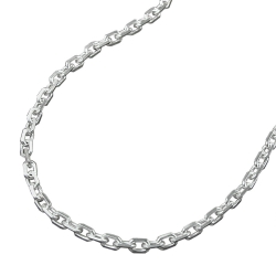 necklace 2mm anchor 8x diamond cut silver 925 42cm