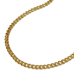 Necklace 2mm flat curb chain diamond cut gold plated AMD 60cm