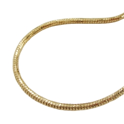 Necklace 2mm round snake chain diamond cut gold-plated AMD 38cm