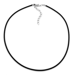 necklace, 2mm rubber band, silver clasp, 40cm 