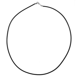 necklace, 2mm rubber band, silver clasp, 60cm 