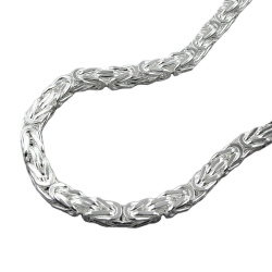 necklace 2x2mm square byzantine chain shiny silver 925 45cm