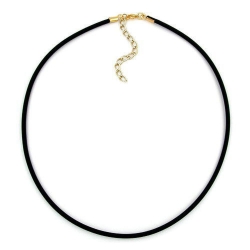 necklace, 3mm, rubber band, gold-plated clasp, 50cm 