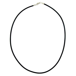 necklace, 3mm, rubber band, silver clasp, 60cm