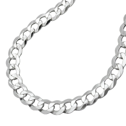 Necklace 4.5mm flat curb chain silver 925 50cm